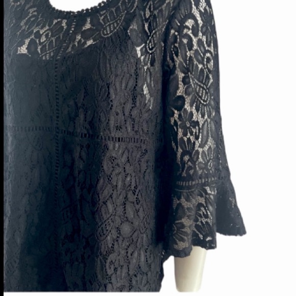 LIZ CLAIBORNE Black Lace Top Blouse!!! - Picture 4 of 4